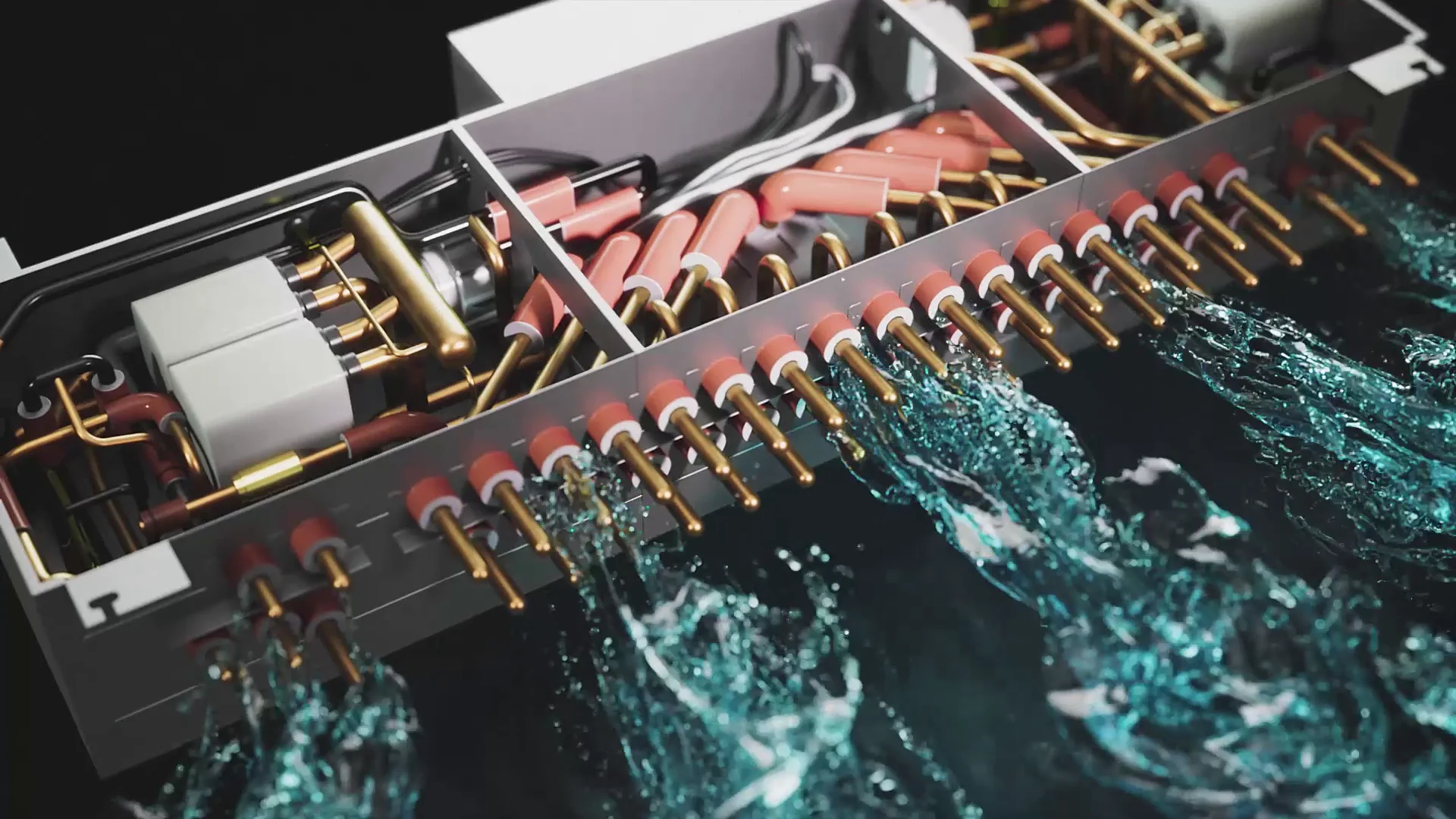 Gedetailleerde technische visualisatie van een watersysteem